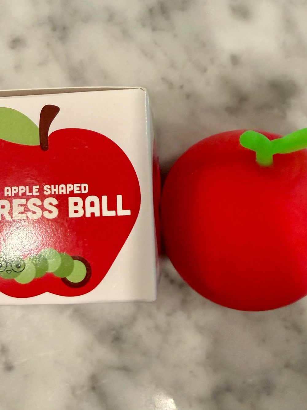 Squishy! Apple Shaped Stress Ball - Red with Green Stem